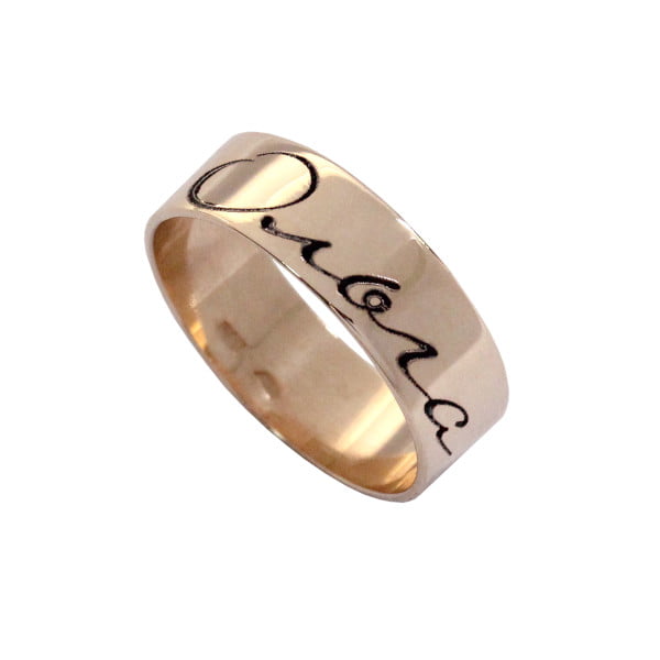 Серебряное кольцо с позолотой с именем