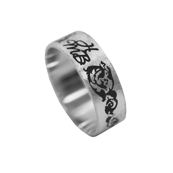 Серебряное кольцо с буквой или монограммой
