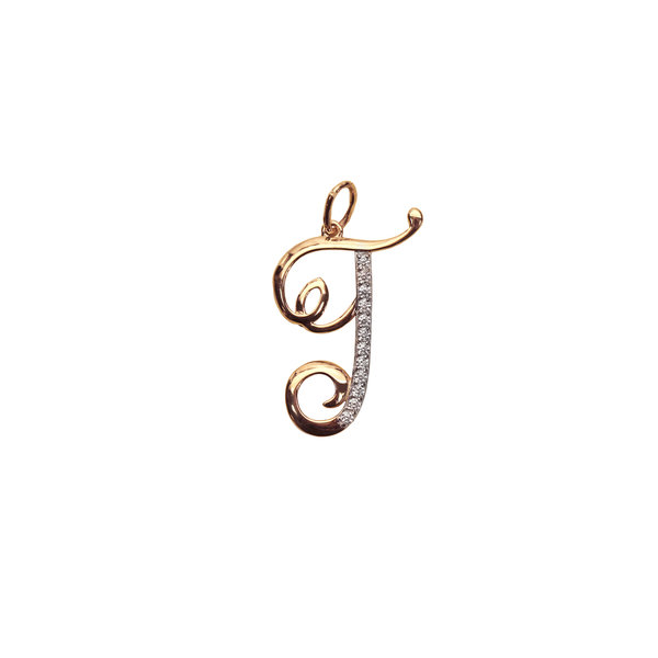 Золотая подвеска-буква «Г» с фианитом