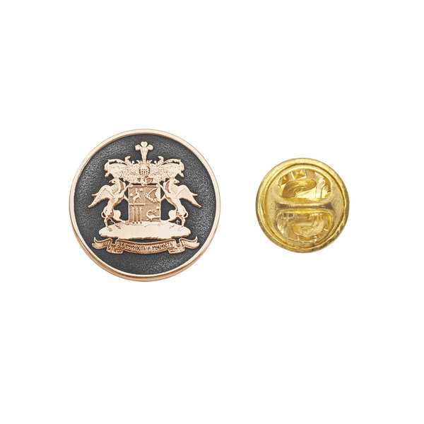 Серебряный значок с позолотой, с фамильным гербом