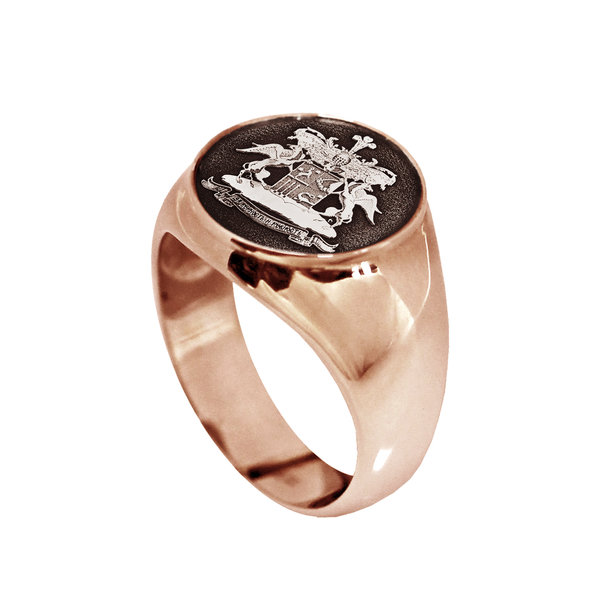 Серебряное кольцо с позолотой с чернением, с гербом