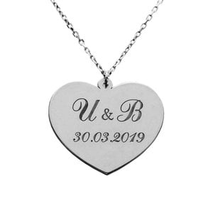 Серебряное колье с инициалами и датой