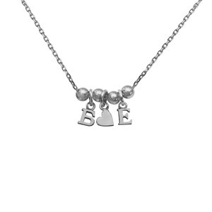 Серебряное колье-буквы c сердечком