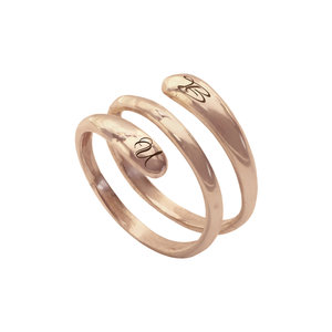 Золотое кольцо-спираль с надписью