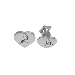 Серьги-пусеты  из белого золота с буквой или монограммой