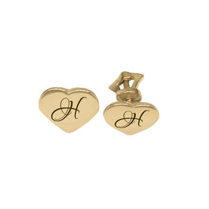 Серебряные с желтой позолотой серьги-пусеты  с буквой или монограммой