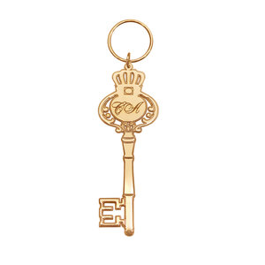 Брелок ключ из желтого золота с надписью
