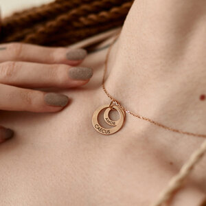 Золотое колье диски с надписью