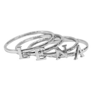 Серебряное наборное кольцо с четырьмя буквами